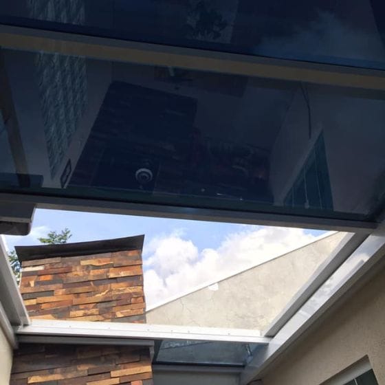 Teto Abre e Fecha de Vidro Temperado Para Garagem em Elias Fausto (SP) - trabalhos realizados