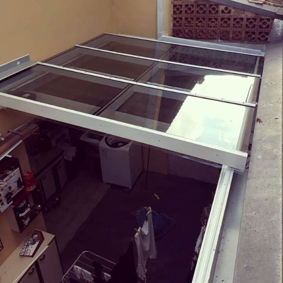 Teto Abre e Fecha de Vidro Temperado Para Garagem em Elias Fausto (SP) - trabalhos realizados