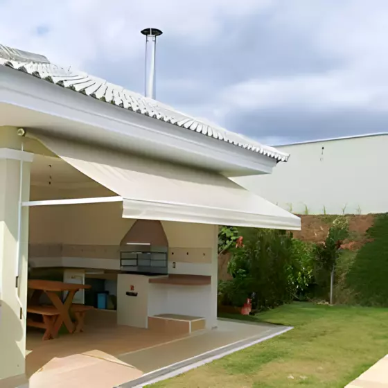 Toldo Cortina com Braço para espaço gourmet em Indaiatuba SP