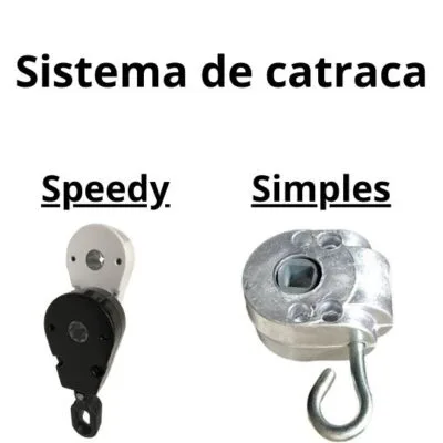 Toldo retrátil com sistema de catraca