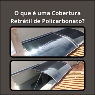 Cobertura Retrátil de Policarbonato em uma área externa