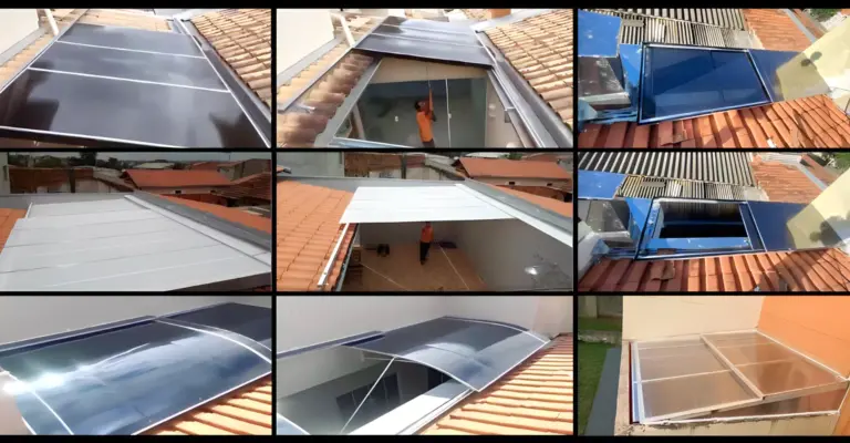 Cobertura Retrátil Automática para proteção contra sol e chuva em áreas exter