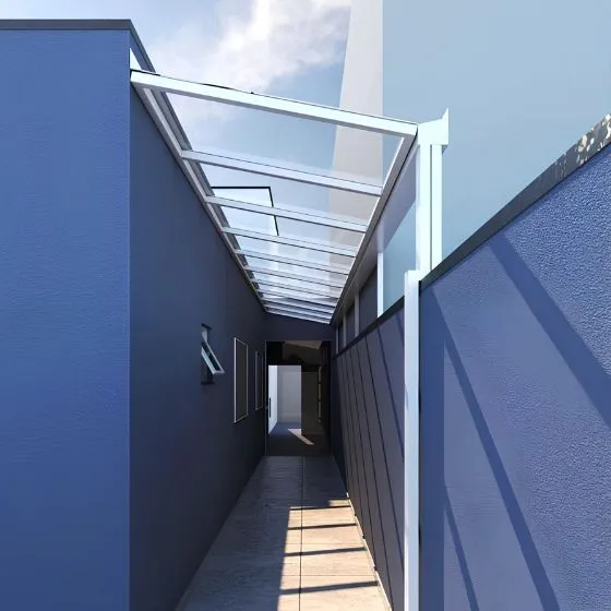 Cobertura de policarbonato compacto finalizada em Valinhos SP